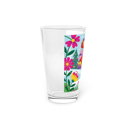 🌸🎄 Christmas In The Winter Garden Pint Glass – Whimsical Holiday Fantasy