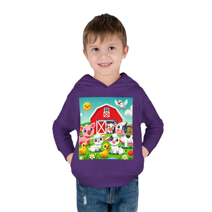 Happy Barnyard Morning Toddler Pullover Fleece Hoodie