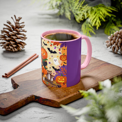 🎃🐈‍⬛ The Pumpkin Child’s Halloween Parade Colorful Mug – Whimsical Storybook Charm