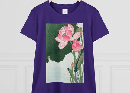 Blooming Lotus Flowers by Ohara Koson Women's Midweight Cotton Tee