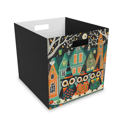 Night of the Trick-or-Treating Owlets Felt Storage Box
