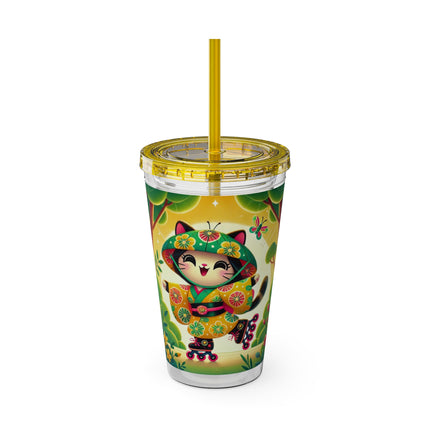 Firefly Dance on Wheels Sunsplash Tumbler with Straw, 16oz