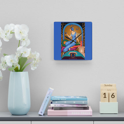 September & Sapphire Zodiac Acrylic Wall Clock