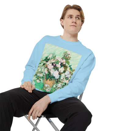 Roses by Vincent Van Gogh Unisex Garment-Dyed Sweatshirt