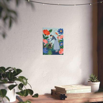 🦜🌺 The Garden Of Curious Birds Matte Vertical Poster – Art Deco Botanical Whimsy