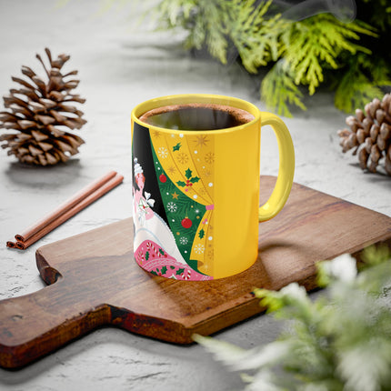 💌🎄 The Christmas Letter Of Holly House Colorful Mug – Whimsical Art Deco Holiday Charm