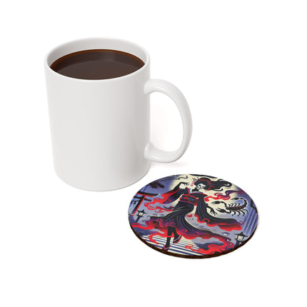 Halloween Sorceress Cork Back Coaster