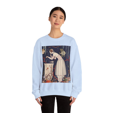 L'Etourdissant Petit Poisson (The Dazzling Little Fish) by George Barbier Heavy Blend™ Crewneck Sweatshirt