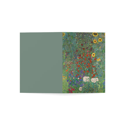 Farm Garden with Sunflowers by Gustav Klimt Greeting Cards (1, 10, 30, and 50pcs)