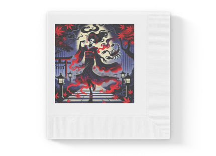 Halloween Sorceress White Coined Napkins