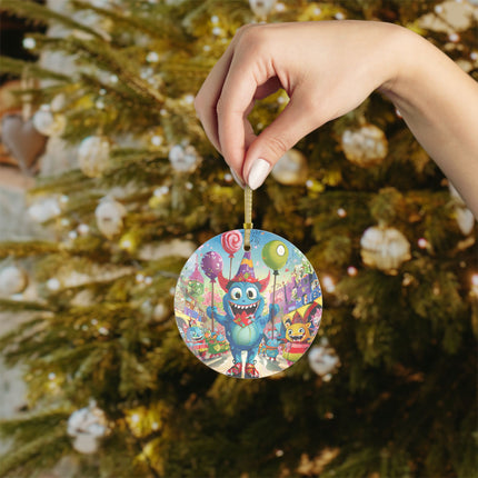 Monster Parade Madness Glass Ornament