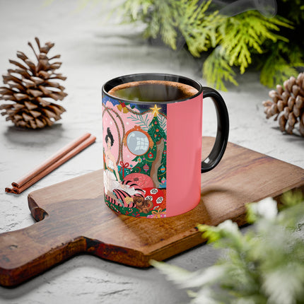 🎀🎄 Christmas Morning In The Rose Parlor Colorful Mug – Art Deco Holiday Fantasy