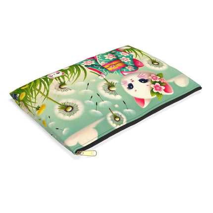 Geisha Kitten and the Dandelion Wish Accessory Pouch – Gentle Wish & Quiet Wonder