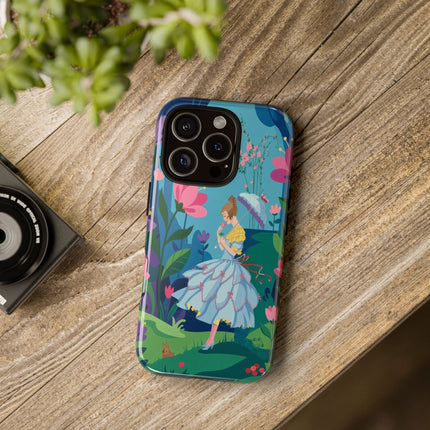 🌸☂️ A Stroll Through The Enchanted Forest Phone Case – Art Deco Floral Fantasy