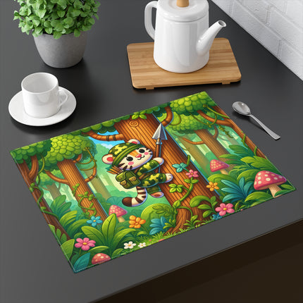 🐅🌿 Stealthy Stripes Placemat – Whimsical Jungle Tiger Adventure