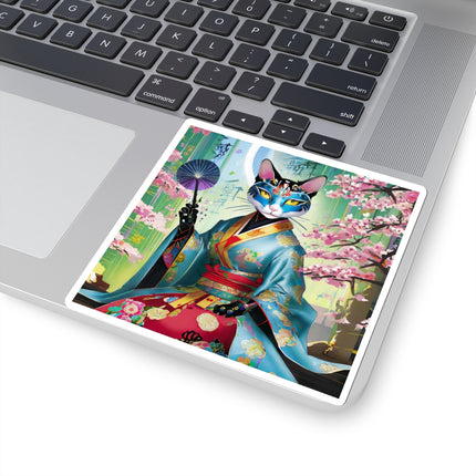 Cyberpunk Geisha Kiss-Cut Stickers (4 Sizes)