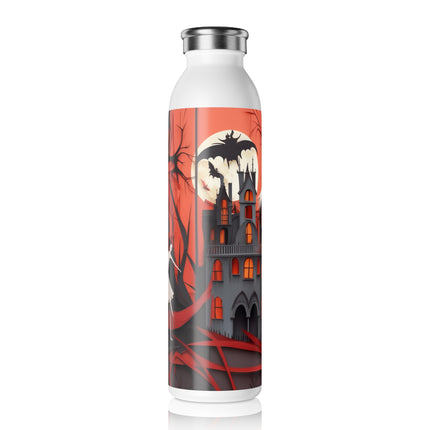Halloween Night Scene Slim Water Bottle