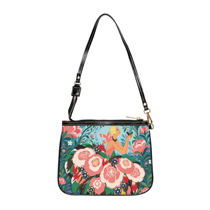🌸🐦 The Girl Of The Little Birds Small Shoulder Bag – Art Deco Floral Whimsy