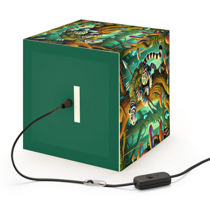 🐅🌿 The Silent Stripes Light Cube Lamp – Stealth, Grace & Enchanted Forest