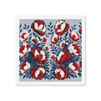 🌺❤️ The Scarlet And Ivory Floral Tapestry Napkins – Elegant Botanical Garden Art