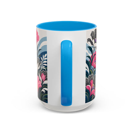 🌸🎀 The Pink Lace Garden Promenade Colorful Mug – Art Deco Fashion Elegance