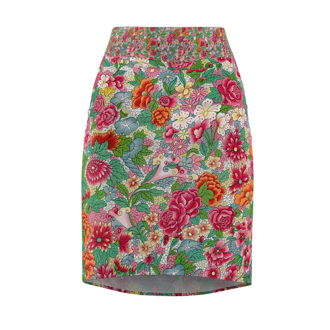 Colorful Flower Pattern by Owen Jones Women's Pencil Skirt (AOP)