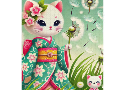 Geisha Kitten and the Dandelion Wish Puzzle (110, 252, 520-piece)