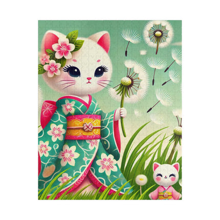 Geisha Kitten and the Dandelion Wish Puzzle (110, 252, 520-piece)