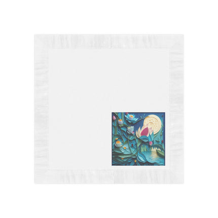 Ethereal Moonlit Lake White Coined Napkins