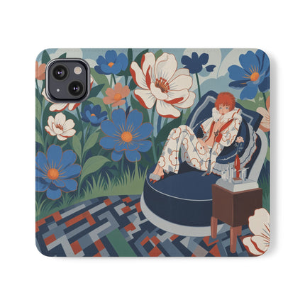 🌺🪞 The Lady Of The Grand Flower Salon Flip Case – Art Deco Floral Elegance