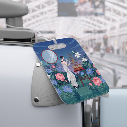 🌸🐦 The Lady Of The Garden Birdcage Luggage Tag – Art Deco Floral Elegance