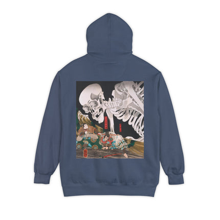 Mitsukuni Defying the Skeleton Spectre by Utagawa Kuniyoshi Unisex Garment-Dyed Hoodie
