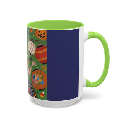 🏮🎃 The Lady Of Halloween Lanterns Colorful Mug – Colorful Art Deco Halloween Charm