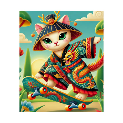 🐉🛹 Dragon Dance on Wheels Matte Vertical Poster – Adventure, Style & Dragon Spirit