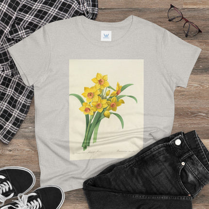 Choix des plus belles fleurs, Plate 052 by Pierre Joseph Redouté  Women's Midweight Cotton Tee