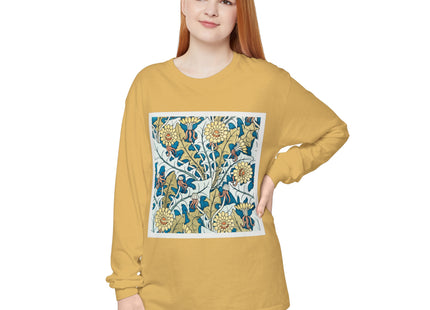 Art Nouveau Dandelion Flower Garment-dyed Long Sleeve T-Shirt