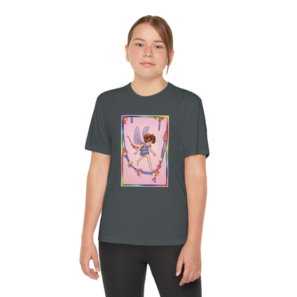 A Playful Fairy Jumps Rope Youth Competitor Tee – Magical Motion & Whimsical Joy