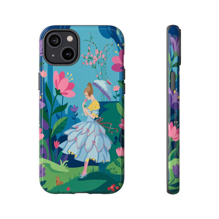 🌸☂️ A Stroll Through The Enchanted Forest Phone Case – Art Deco Floral Fantasy