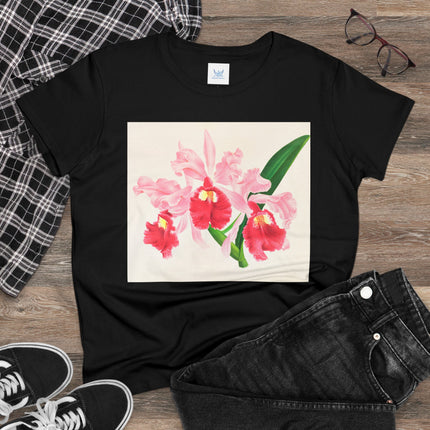 Cattleya gigas by Jean Jules Linden Women's Midweight Cotton Tee