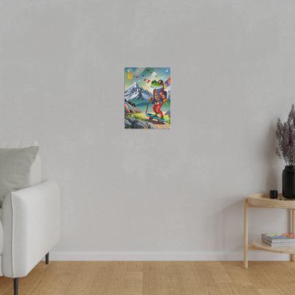 Skateboarding Frog Matte Canvas, Stretched, 0.75"
