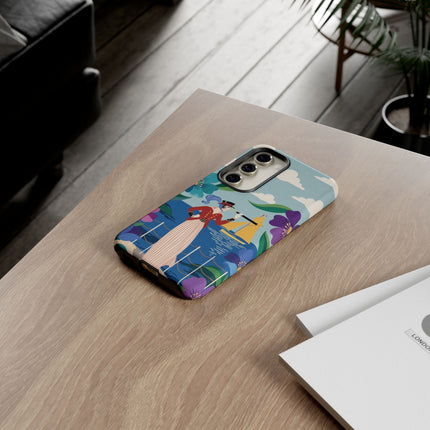 🌊🔭 The Lady Of The Seaside Lookout Phone Case – Art Deco Nautical Adventure
