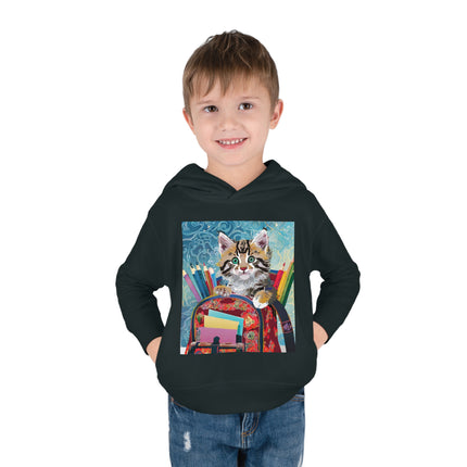Whiskered Wanderings Toddler Pullover Fleece Hoodie