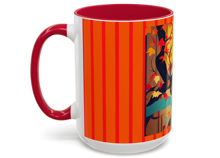 Black Cat in Kimono Colorful Mugs, 11oz