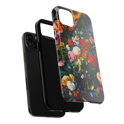 🌺🌙 The Midnight Garden Abundance Phone Case – Art Deco Floral Still Life