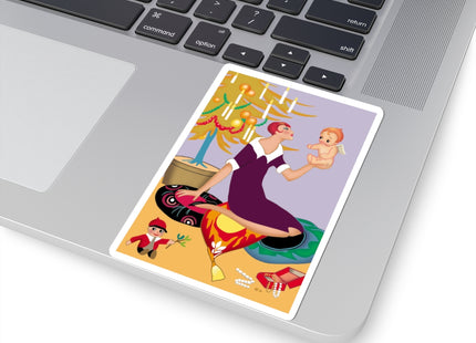 Art Deco Christmas Kiss-Cut Stickers (4 Sizes)