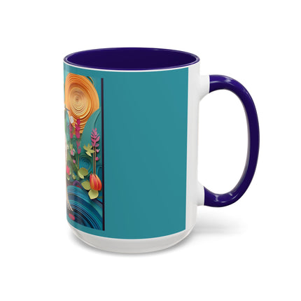 Elegant Egret Oasis Colorful Mugs (11oz, 15oz)