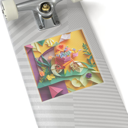 Origami Bicycle Kiss-Cut Stickers (4 Sizes)