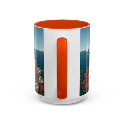 ⛵🌹 The Seaside Rose Traveler Colorful Mug – Art Deco Floral Elegance