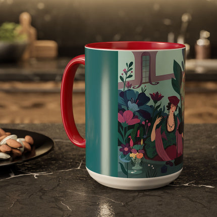 The Ladies Of The Secret Masquerade Colorful Mugs – Art Deco Floral Mystery
