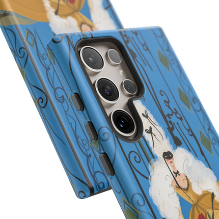 🎭🌹 The Lady At The Masquerade Gates Phone Case – Art Deco Fashion Illustration